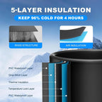 AS ColdPlunge XL Inflatable Ice Bath Tub for Cold Plunge, 120 Gallon Portable Plunge with Insulated Lid and Step Stool