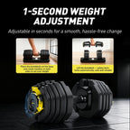 RitKeep Adjustable Dumbbell Pair for Home Gym Strength Training, 15 Weight Levels, 65 lb or 95 lb Options