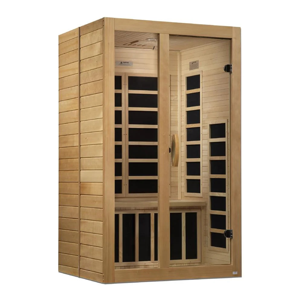 Dynamic Saunas Santiago 2-Person FAR Infrared Sauna with Canadian Hemlock Wood for Indoor Use