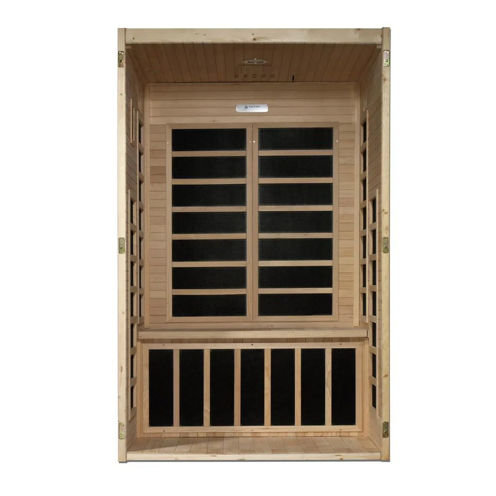 Dynamic Saunas Santiago 2-Person FAR Infrared Sauna with Canadian Hemlock Wood for Indoor Use