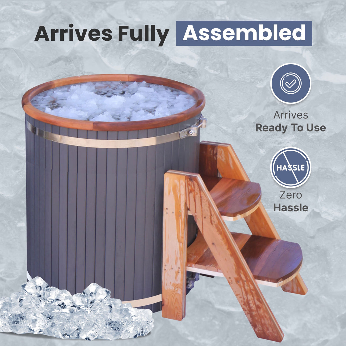 Aleko 1-Person Cold Plunge Tub, 118 Gallon Hard-Sided Outdoor Ice Bath