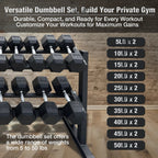Lyan Hans 550 lb Hex Dumbbell Set with 10 Pairs (5-50 lb) for Home Gym Strength Training