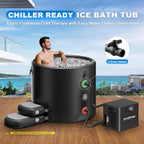 AS ColdPlunge XL Inflatable Ice Bath Tub for Cold Plunge, 120 Gallon Portable Plunge with Insulated Lid and Step Stool