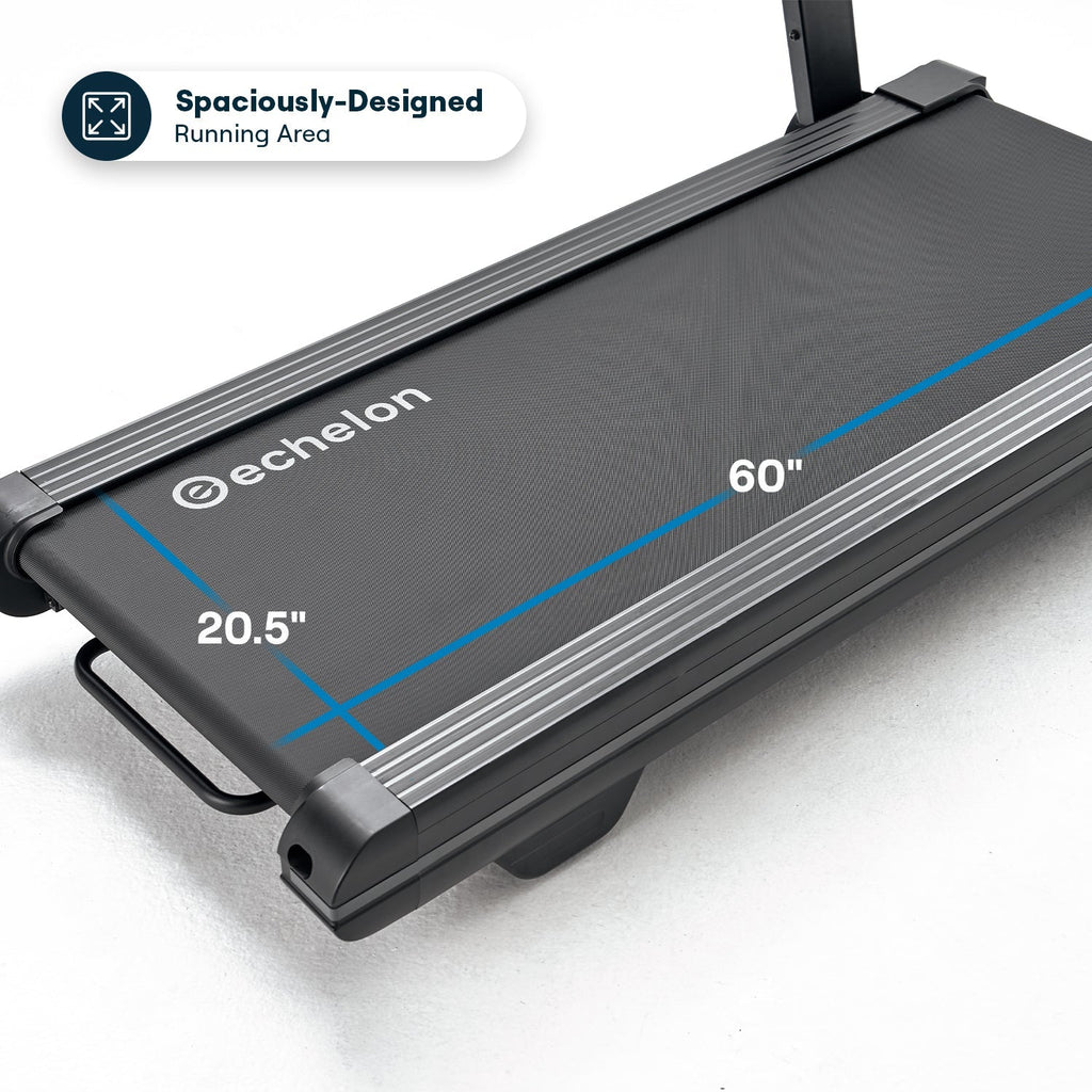 Echelon Stride-6 Fold-Flat Treadmill with Auto-Fold, Bluetooth Console, 12.5 MPH Speed, and Adjustable Incline