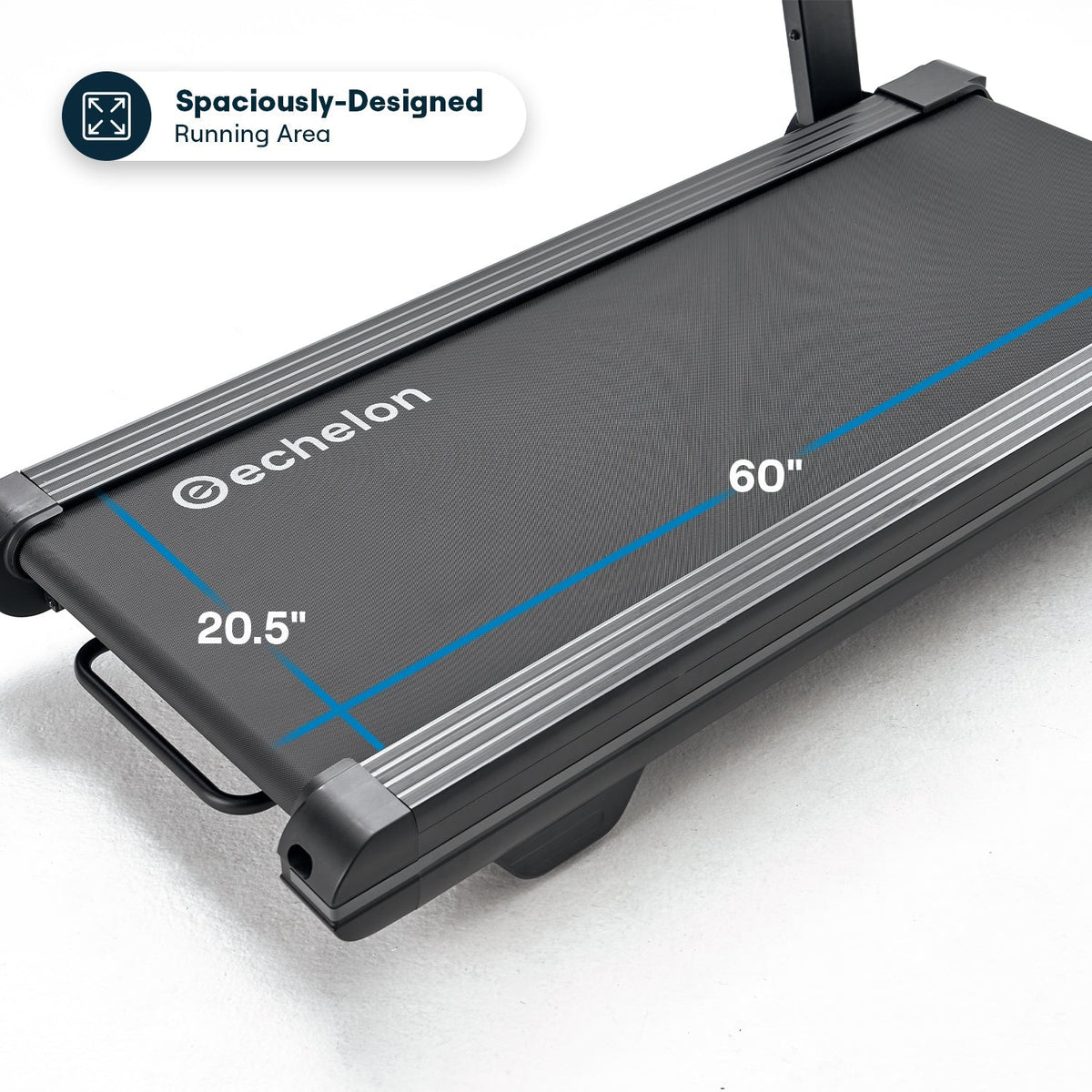 Echelon Stride-6 Fold-Flat Treadmill with Auto-Fold, Bluetooth Console, 12.5 MPH Speed, and Adjustable Incline