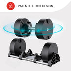 Nuobell Adjustable Dumbbell Set 5-80 lb Pair for Home Gym Strength Training with Twist Handle Adjustment