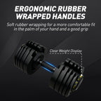 RitKeep Adjustable Dumbbell Pair for Home Gym Strength Training, 15 Weight Levels, 65 lb or 95 lb Options