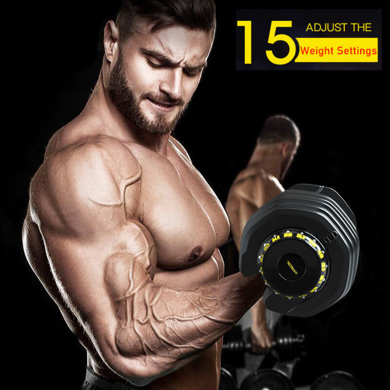 RitKeep Adjustable Dumbbell Pair for Home Gym Strength Training, 15 Weight Levels, 65 lb or 95 lb Options