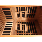 Sunray Saunas 4-Person Cedar Corner Infrared Sauna with Bluetooth Speakers and Carbon Heaters
