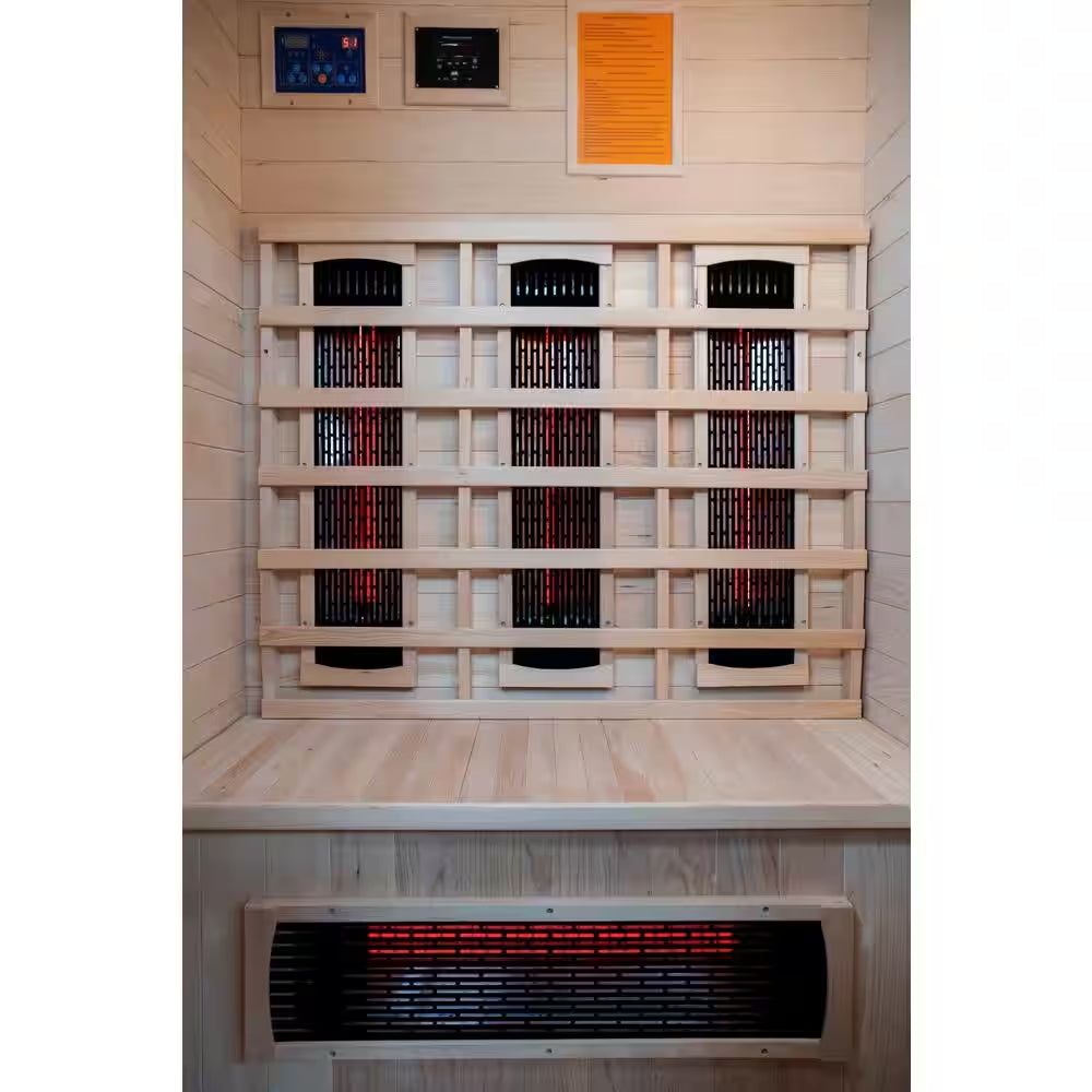 Sunray Saunas Burlington 2-Person Outdoor Infrared Sauna with Bluetooth Speakers and Canadian Hemlock Construction