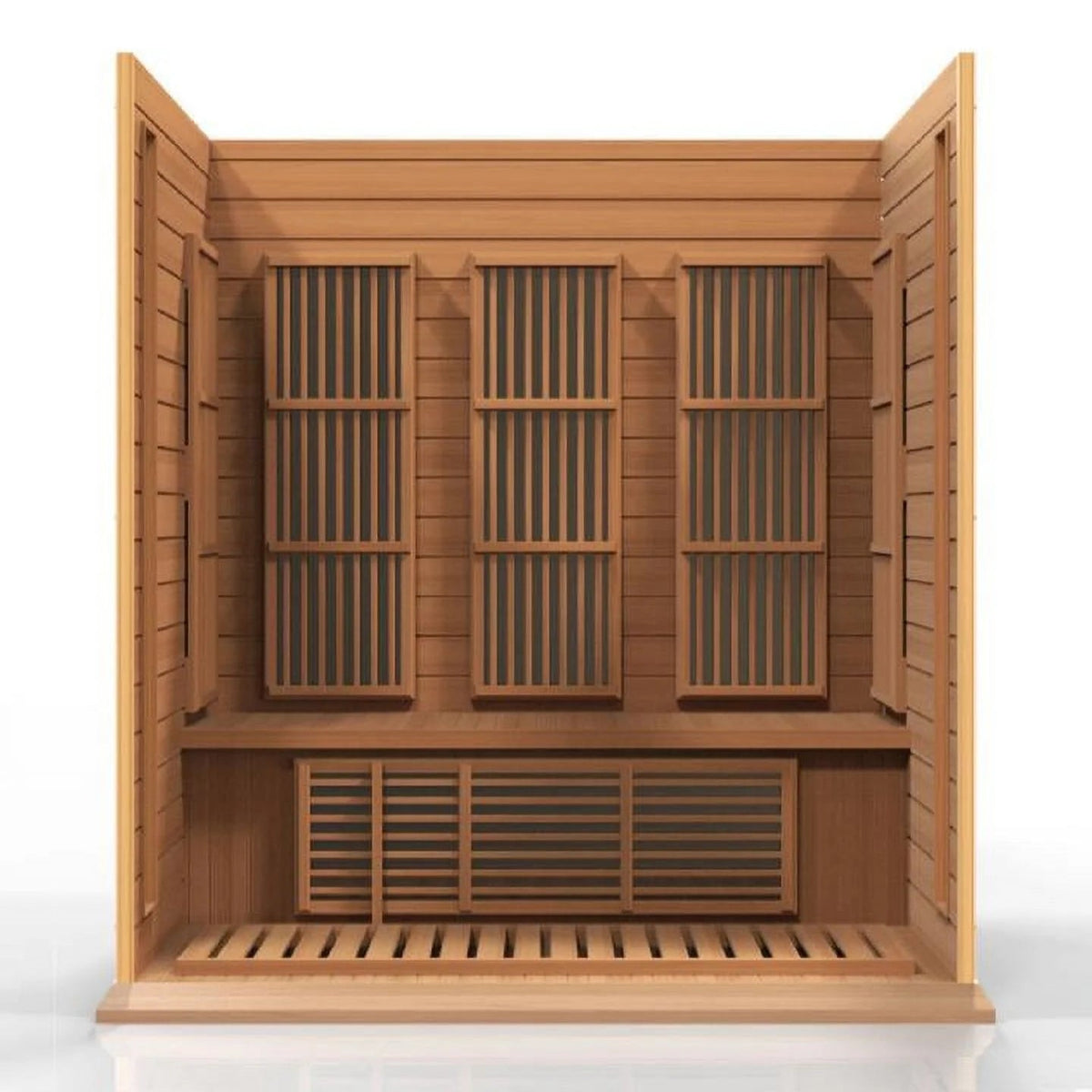 Maxxus 3-Person FAR Infrared Sauna with Carbon Heaters, Canadian Hemlock Wood, Indoor Use