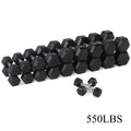Lyan Hans 550 lb Hex Dumbbell Set with 10 Pairs (5-50 lb) for Home Gym Strength Training