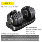 RitKeep Adjustable Dumbbell Pair for Home Gym Strength Training, 15 Weight Levels, 65 lb or 95 lb Options