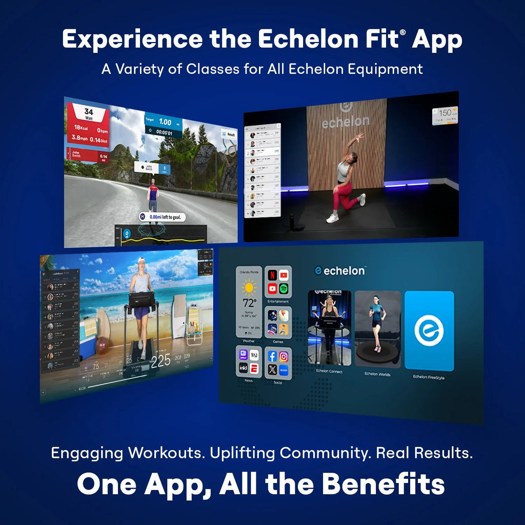 Echelon Stride-6 Fold-Flat Treadmill with Auto-Fold, Bluetooth Console, 12.5 MPH Speed, and Adjustable Incline