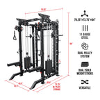 Valor Fitness BD-82 Selectorized All-In-One Smith Machine, Power Rack & Functional Trainer