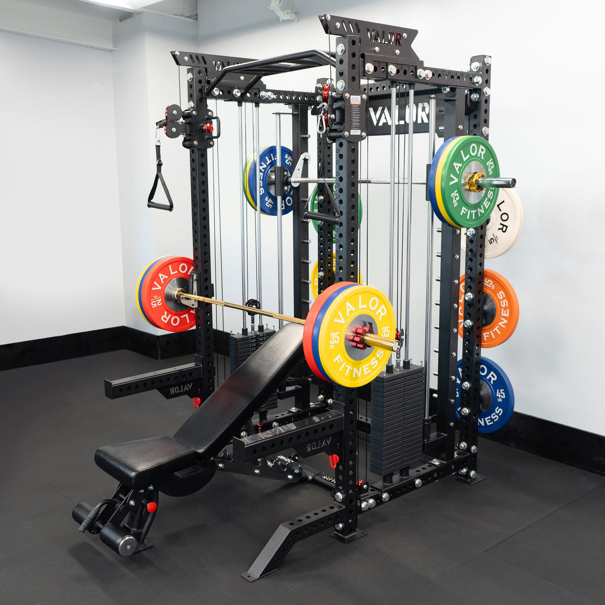 Valor Fitness BD-82 Selectorized All-In-One Smith Machine, Power Rack & Functional Trainer