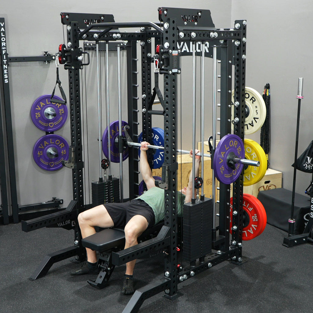 Valor Fitness BD-82 Selectorized All-In-One Smith Machine, Power Rack & Functional Trainer