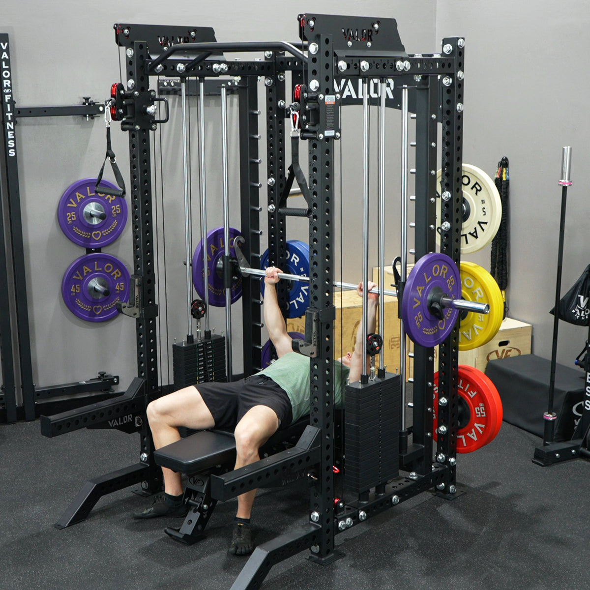 Valor Fitness BD-82 Selectorized All-In-One Smith Machine, Power Rack & Functional Trainer