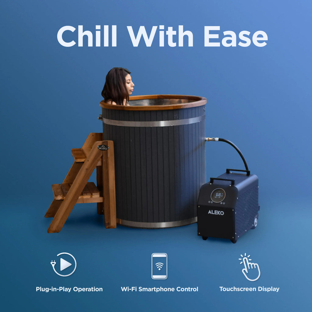 ALEKO Lumina Vertical Cold Plunge & 1 HP Chiller/Heater Kit