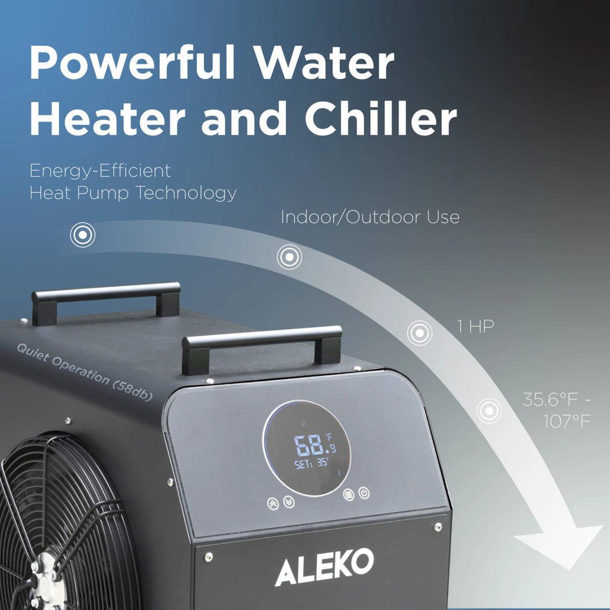 ALEKO Lumina Vertical Cold Plunge & 1 HP Chiller/Heater Kit