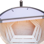 ALEKO Round Pine Wood-Fired Hot Tub & Cold Plunge Tub