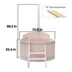 ALEKO Round Pine Wood-Fired Hot Tub & Cold Plunge Tub with Internal Stove