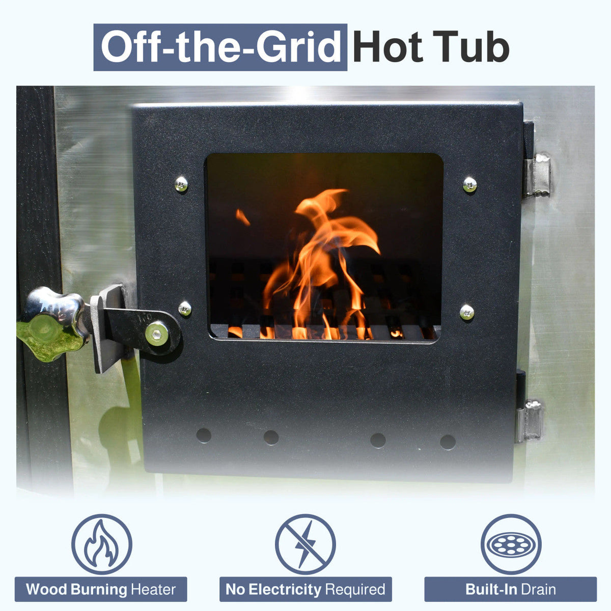 ALEKO Round Stainless Steel Hot Tub & Cold Plunge Tub with Integrated Wood-Fired Heater