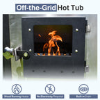 ALEKO Round Stainless Steel Hot Tub & Cold Plunge Tub with External Wood-Fired Heater