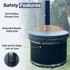 ALEKO Round Stainless Steel Hot Tub & Cold Plunge Tub with External Wood-Fired Heater