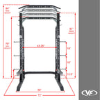 Valor Fitness BD-58 Heavy-Duty Half Rack with Integrated Plate Storage & Multi-Grip Pull-Up Station