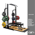 Valor Fitness BD-58 Heavy-Duty Half Rack with Integrated Plate Storage & Multi-Grip Pull-Up Station