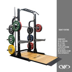 Valor Fitness BD-58 Heavy-Duty Half Rack with Integrated Plate Storage & Multi-Grip Pull-Up Station