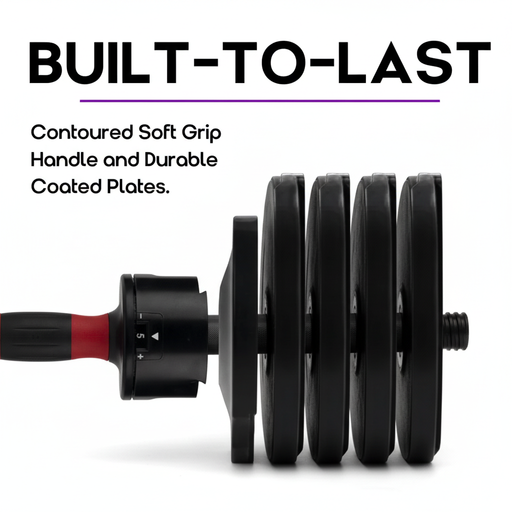 Core Home Fitness Adjustable Dumbbell Set 5-50 lb Pair for Home Gym Strength Training with Twist Handle Adjustment
