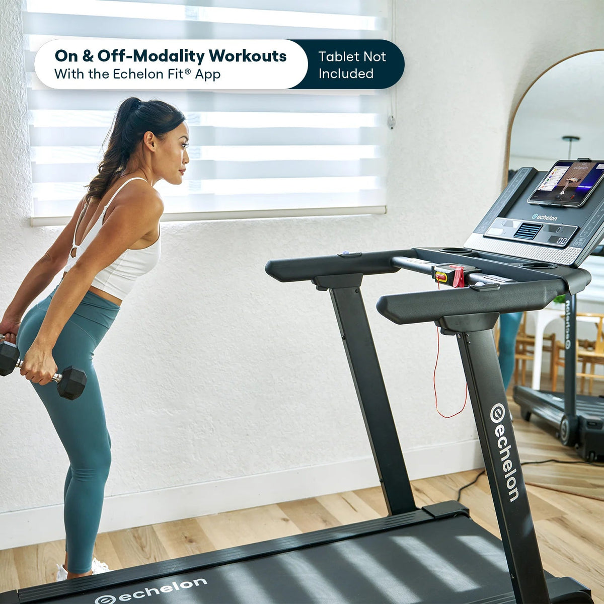 Echelon Stride-6 Fold-Flat Treadmill with Auto-Fold, Bluetooth Console, 12.5 MPH Speed, and Adjustable Incline