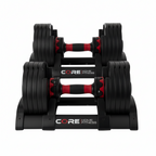 Core Home Fitness Adjustable Dumbbell Set 5-50 lb Pair for Home Gym Strength Training with Twist Handle Adjustment