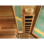 Sunray Saunas 4-Person Cedar Corner Infrared Sauna with Bluetooth Speakers and Carbon Heaters