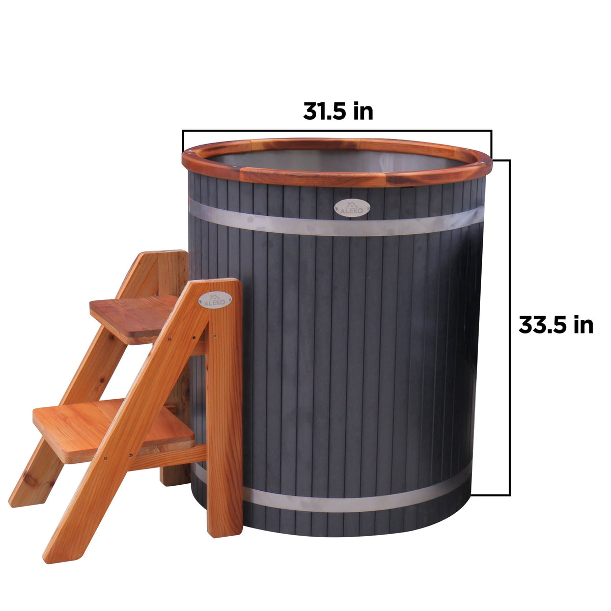 Aleko 1-Person Cold Plunge Tub, 118 Gallon Hard-Sided Outdoor Ice Bath