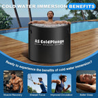 AS ColdPlunge XL Inflatable Ice Bath Tub for Cold Plunge, 120 Gallon Portable Plunge with Insulated Lid and Step Stool