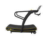 IN10CT Manual Curved Exercise Treadmill with 10 Magnetic Resistance Levels, 400 lb Capacity, Black and Yellow