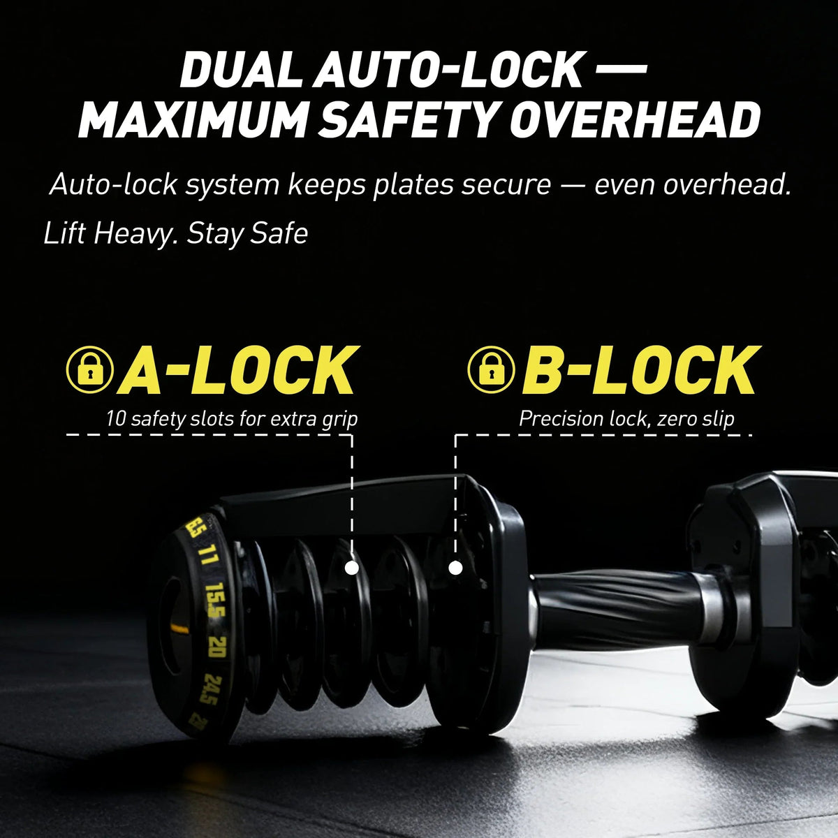 RitKeep Adjustable Dumbbell Pair for Home Gym Strength Training, 15 Weight Levels, 65 lb or 95 lb Options