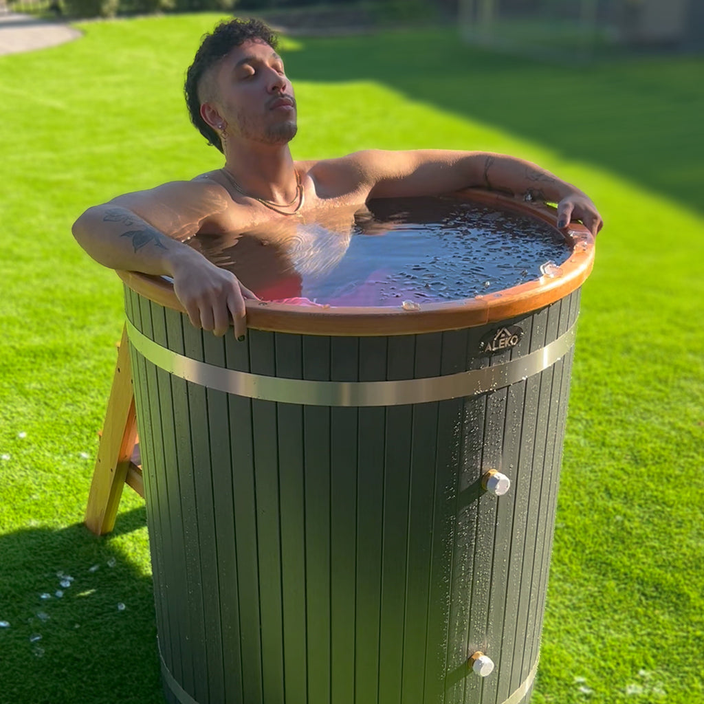 Aleko 1-Person Cold Plunge Tub, 118 Gallon Hard-Sided Outdoor Ice Bath