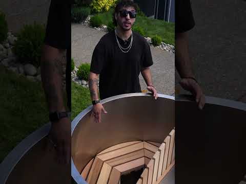 ALEKO Round Stainless Steel Hot Tub & Cold Plunge Tub with External Wood-Fired Heater